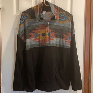 Boutique Women’s Aztec 1/4 zip lightweight sweater